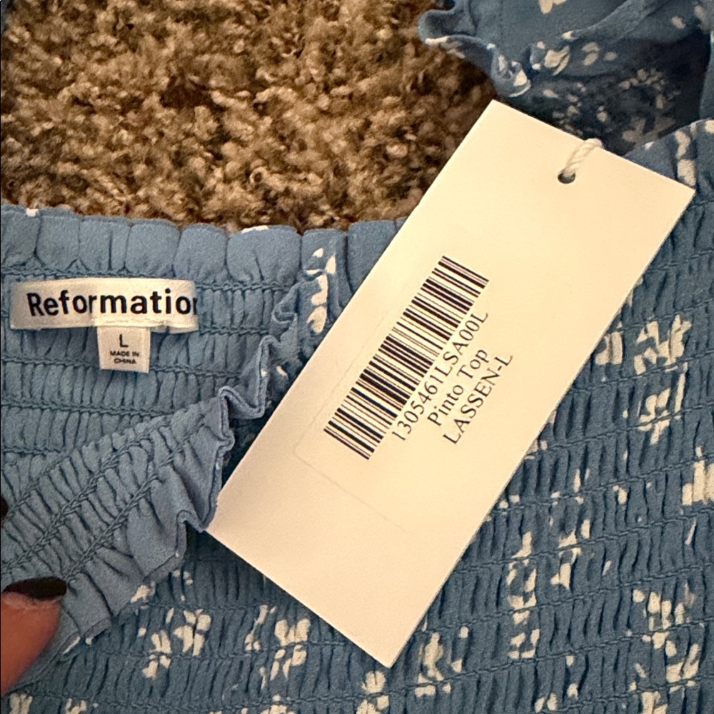 Reformation Floral Print Square neckline blouse NWT - Picture 6 of 10